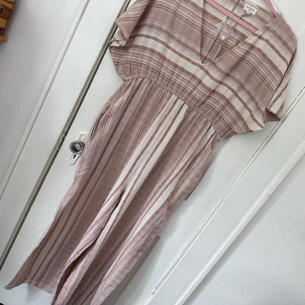 World Market Misha Striped Cotton Blend Boho Jumpsuit Size L/XL New with Tags